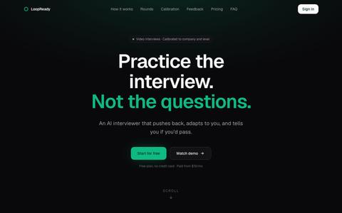 LoopReady: Voice mock interviews for your FAANG loop — screenshot