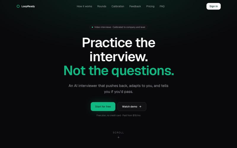 LoopReady: Voice mock interviews for your FAANG loop — screenshot
