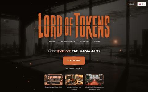 Lord of Tokens: Massively Multiplayer AI Tycoon Game — screenshot