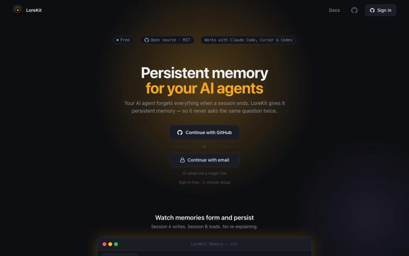 Sign in — LoreKit — screenshot