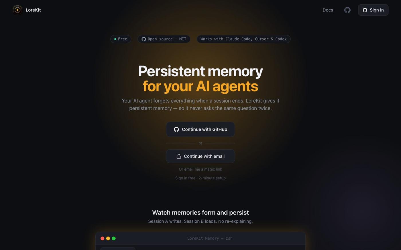 Sign in — LoreKit — screenshot