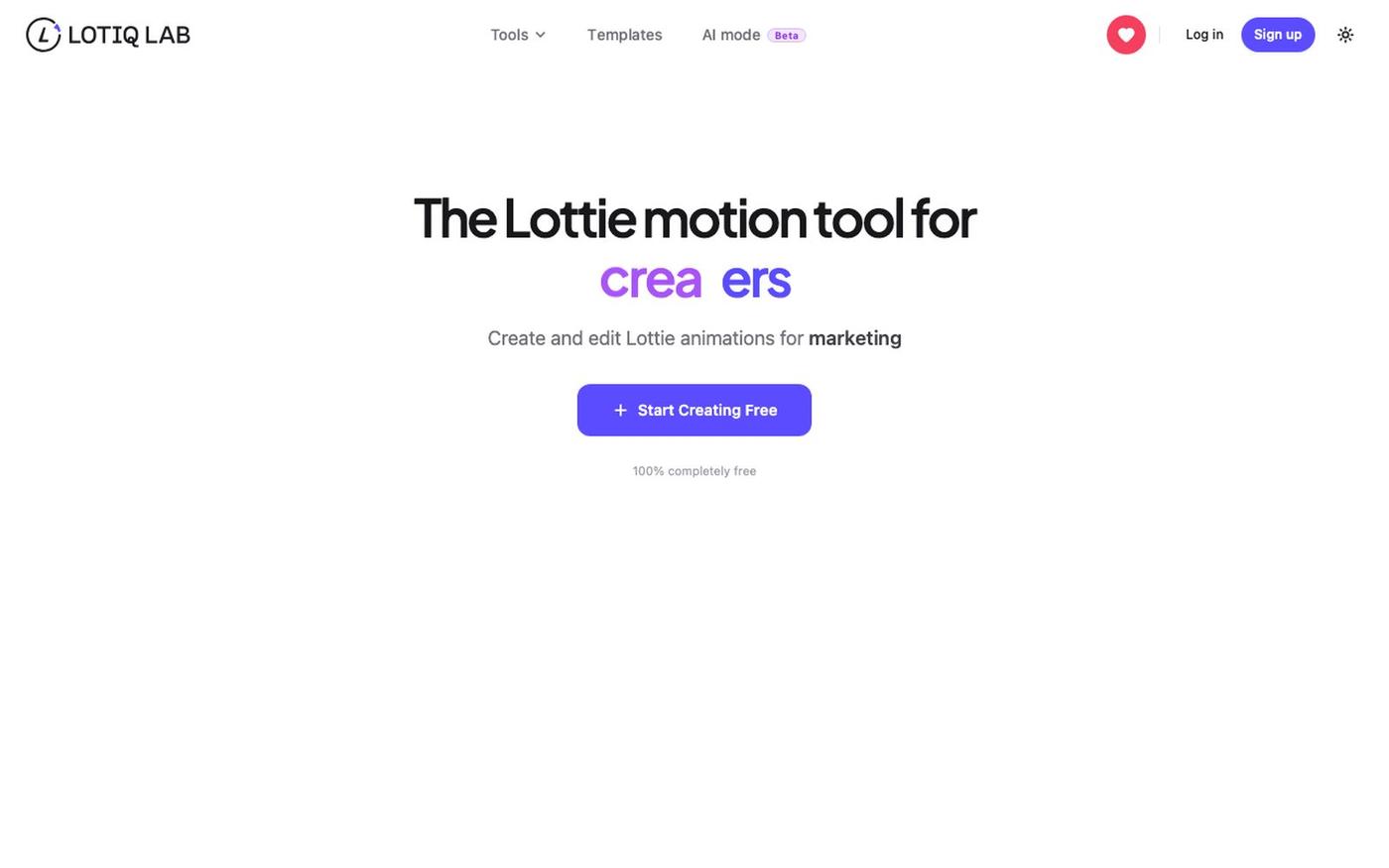 Free Online Lottie Editor & Motion Tool | Lotiqlab — screenshot