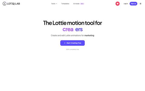 Free Online Lottie Editor & Motion Tool | Lotiqlab — screenshot