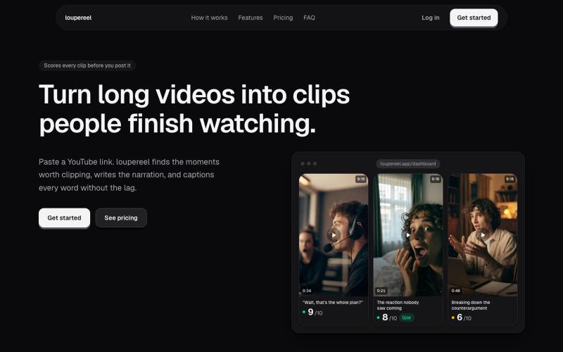 loupereel — turn long videos into viral clips — screenshot