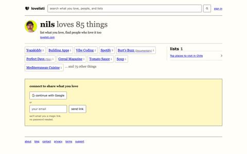 nils · lovelisti — screenshot