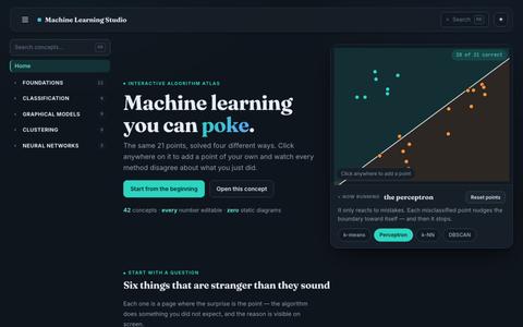 Machine Learning Studio — screenshot