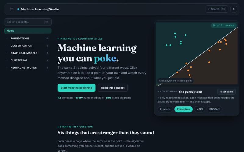 Machine Learning Studio — screenshot