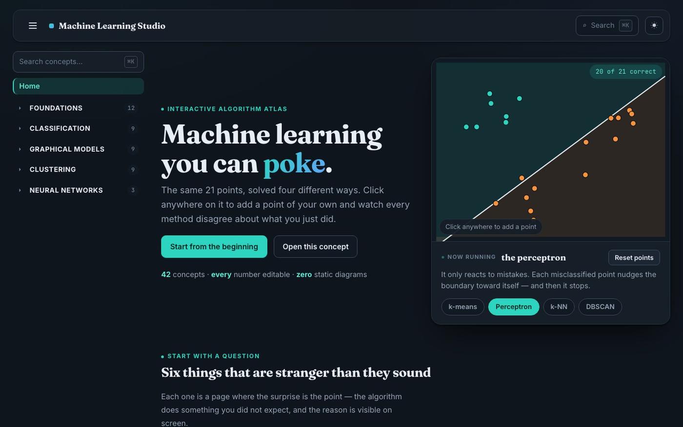 Machine Learning Studio — screenshot