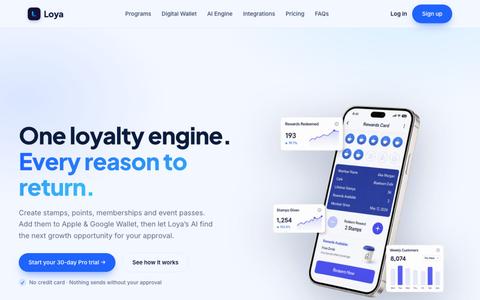 Loya | AI-powered loyalty, digital wallets & customer growth — screenshot