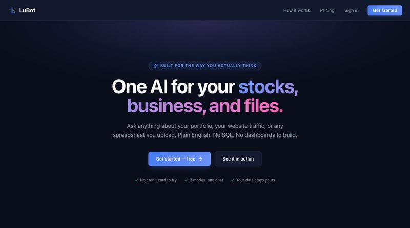 LuBot — Ask your data in plain English — screenshot