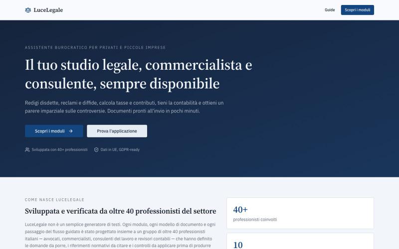 LuceLegale - Assistente burocratico legale e fiscale — screenshot