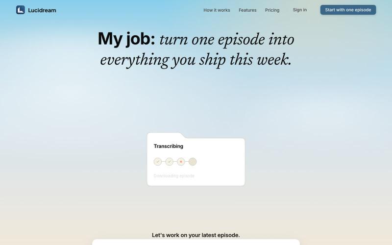 Lucidream — Your Content Chief of Staff — screenshot