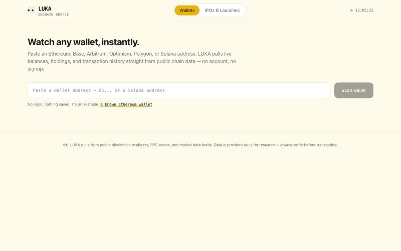 LUKA — Onchain Research Oracle — screenshot