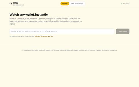 LUKA — Onchain Research Oracle — screenshot