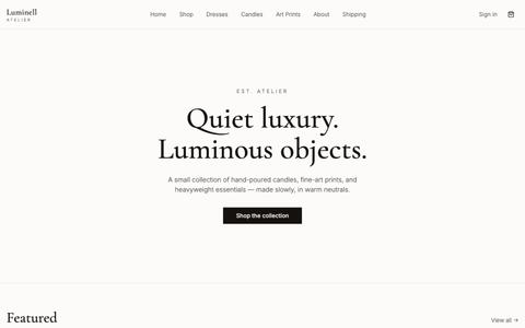 Luminell Atelier — Hand-Poured Candles & Art Prints — screenshot
