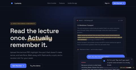 Lumora — Your AI study companion — screenshot