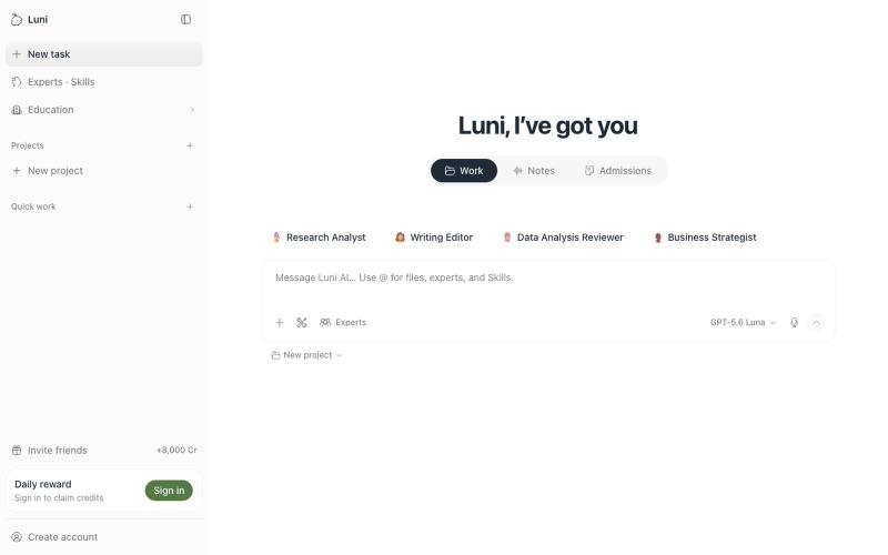 luni-now — screenshot