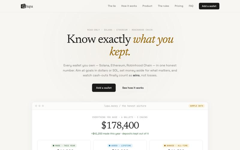 Lupa — Know exactly what you kept — screenshot