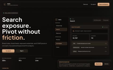 lurkx - Exposure workspace — screenshot