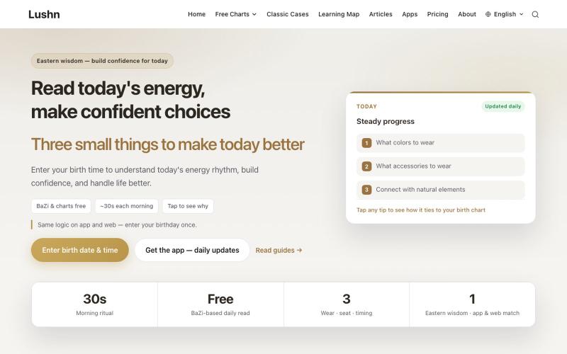 Free BaZi, I Ching, Qimen, Zi Wei & Zodiac Charts Online — screenshot