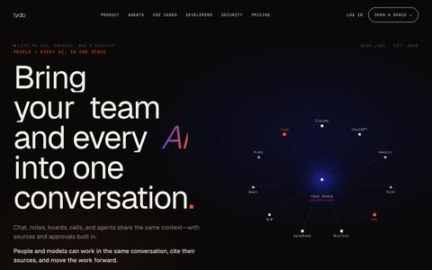 Lydo: bring your team and every AI into one conversation — screenshot
