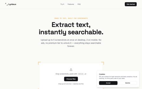 Lynkeus — Image to Text Converter, Built for Screenshots — screenshot