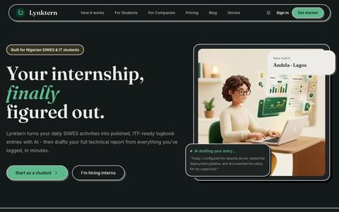 Lynktern - Your SIWES Logbook, Drafted in Minutes — screenshot
