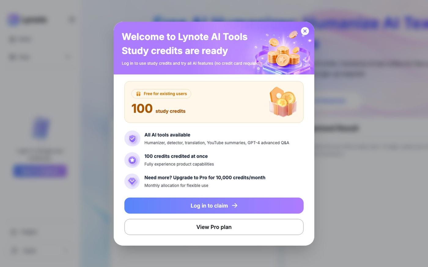 AI Humanizer Free: Humanize AI Text, No Sign-Up | Lynote — screenshot