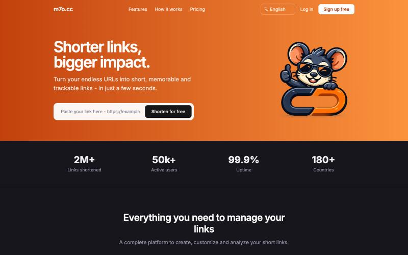 m7o - Link Shortener — screenshot