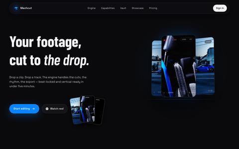 Machcut — Drop a clip. Drop a track. Get your edit. — screenshot