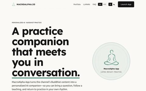 MacroAlpha.io | MacroAlpha App — A Personalized AI Buddhist Practice Companion — screenshot