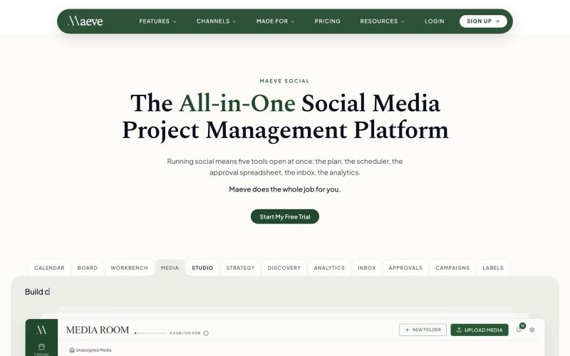 Maeve Social | The All-in-One Social Media Project Management Platform — screenshot