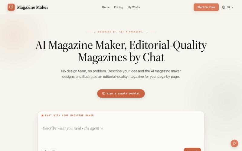 AI Magazine Maker - Make a Magazine in Minutes, Free — screenshot