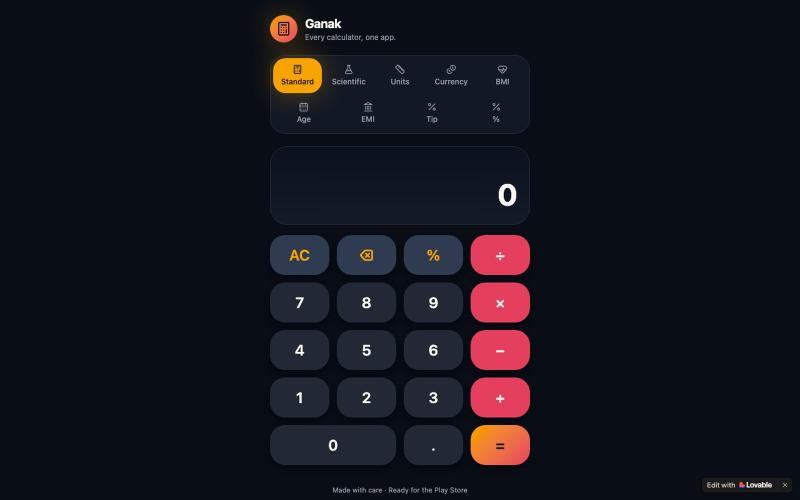 Ganak — Multi-Purpose Calculator — screenshot