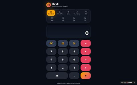 Ganak — Multi-Purpose Calculator — screenshot