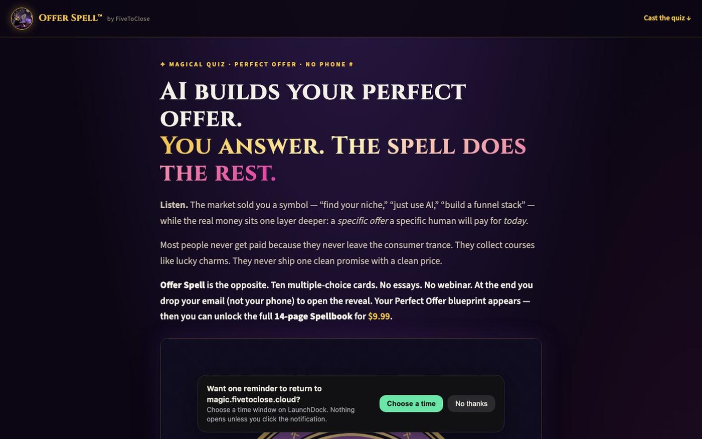 Offer Spell™ | AI Perfect Offer Quiz — screenshot