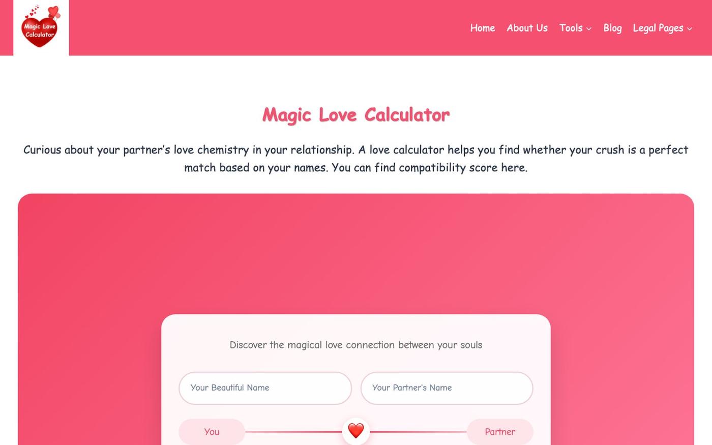 Magic Love Calculator | Compatibility Love Tester — screenshot