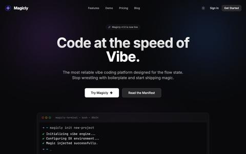 Magicly - Vibe Coding Platform — screenshot