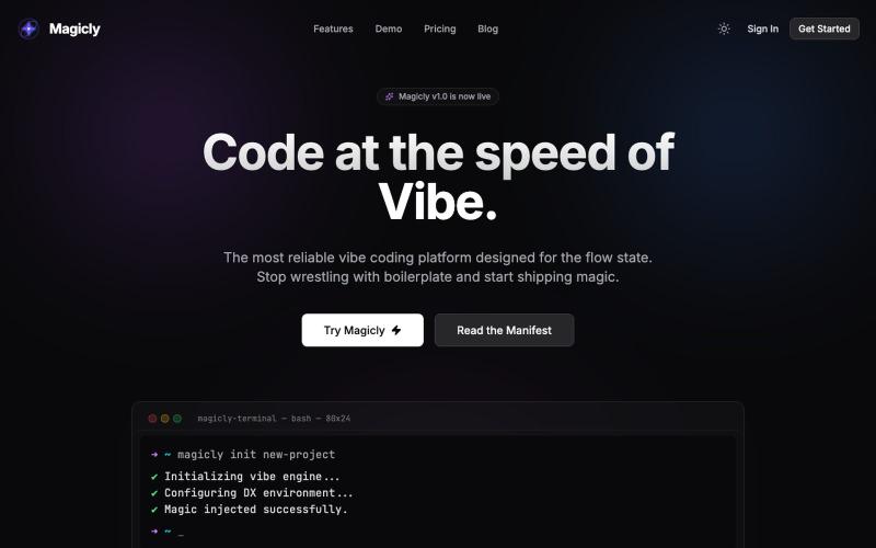 Magicly - Vibe Coding Platform — screenshot