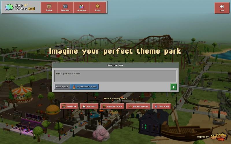 AI Theme Park Generator — Build Your Own Theme Park | Magic Patterns — screenshot
