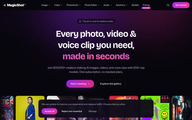 MagicShot — AI Image, Video & Audio Generator in One Plan — screenshot