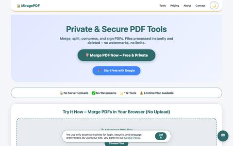 MiragePDF Pro | Free & Private PDF Tools – Merge, Split, Compress, Sign — screenshot