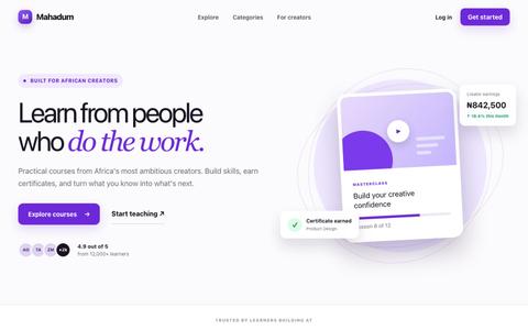 Mahadum — Learn from people who do the work — screenshot
