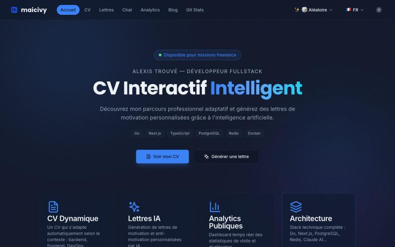 maicivy - CV Interactif Intelligent — screenshot