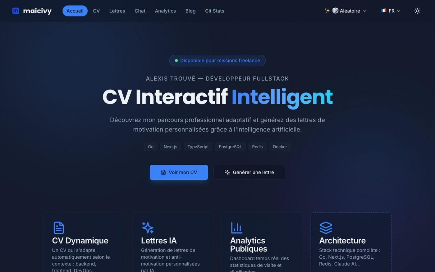 maicivy - CV Interactif Intelligent — screenshot