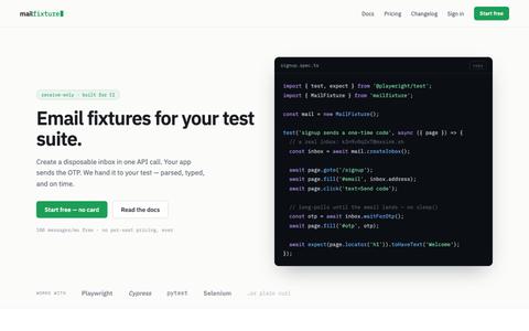 mailfixture — email fixtures for your test suite — screenshot