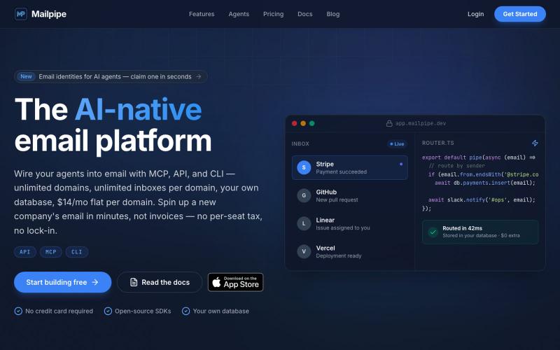Mailpipe — The AI-native email platform — screenshot