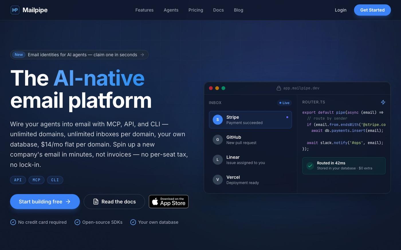 Mailpipe — The AI-native email platform — screenshot