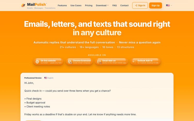 MailPolish — screenshot