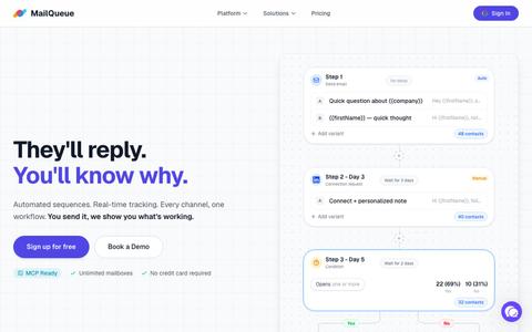 MailQueue - Cold Outreach for Solo Founders — screenshot